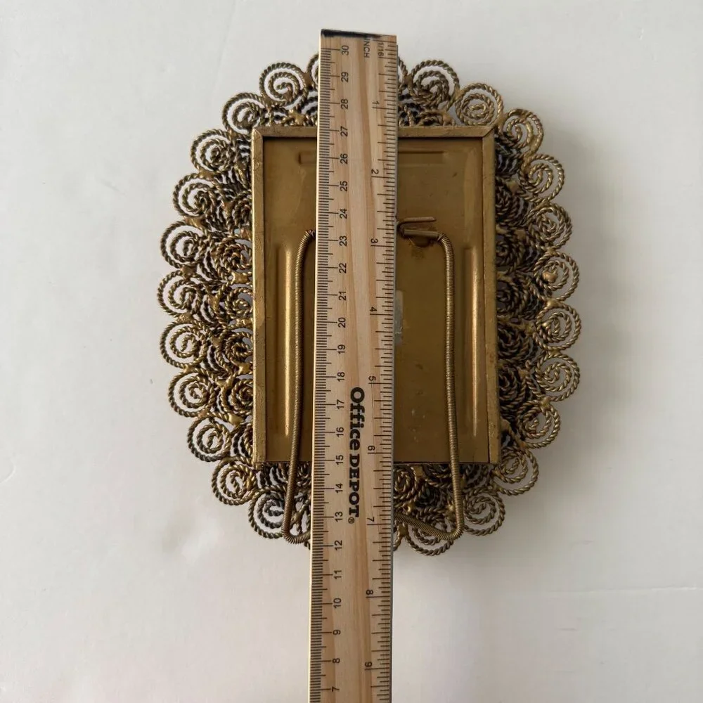 Vintage Fortunoff Brass Ornate Rectangular Photo Frame With Intricate Scroll
